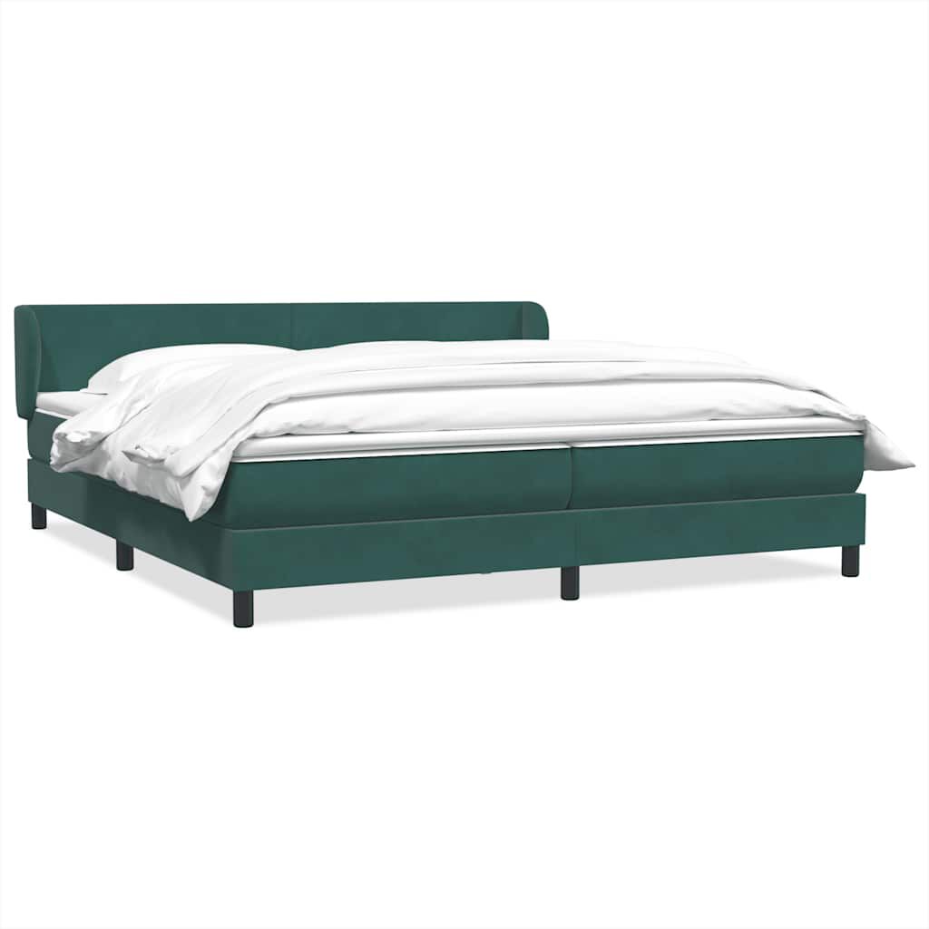 vidaXL Box Spring Κρεβάτι με στρώματα Σκούρο πράσινο Βελούδινο