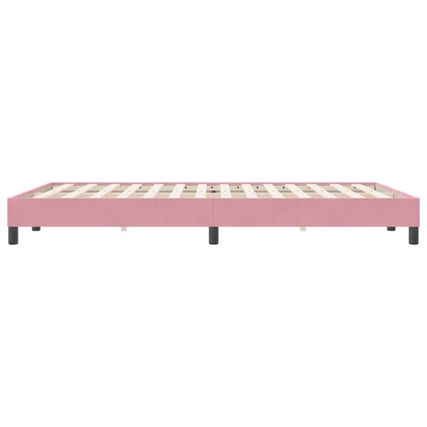 vidaXL Box Spring κρεβάτι χωρίς στρώμα ροζ 160x220 cm Βελούδινο