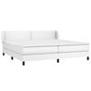 vidaXL Κρεβάτι Boxspring με Στρώμα Λευκό 200x200 εκ. Συνθετικό Δέρμα