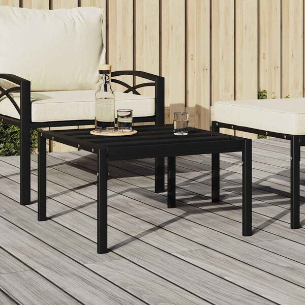 vidaXL Τραπεζάκι Κήπου Μαύρο 60 x 60 x 35 εκ. από Ατσάλι