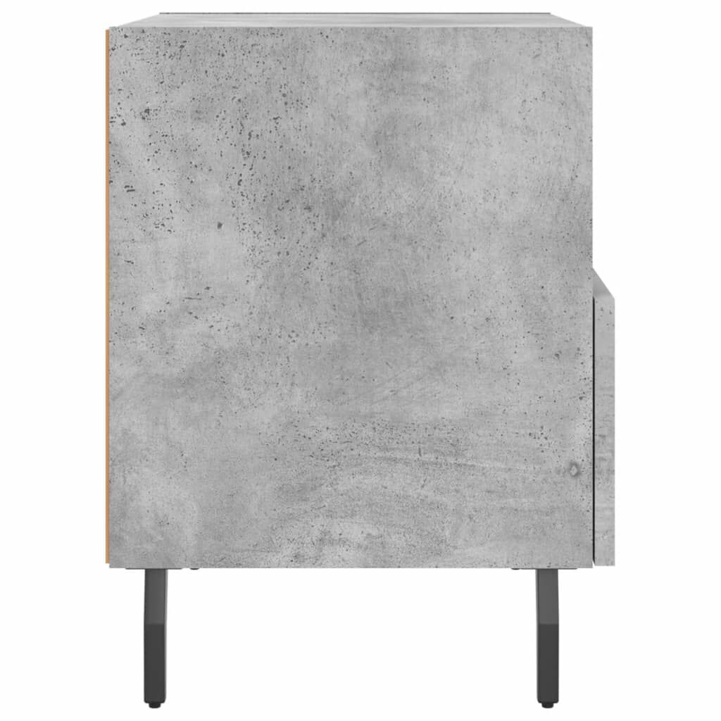 vidaXL Κομοδίνα 2 τεμ. Γκρι Σκυροδεμ. 40 x 35 x 47,5 εκ. Επεξεργ. Ξύλο
