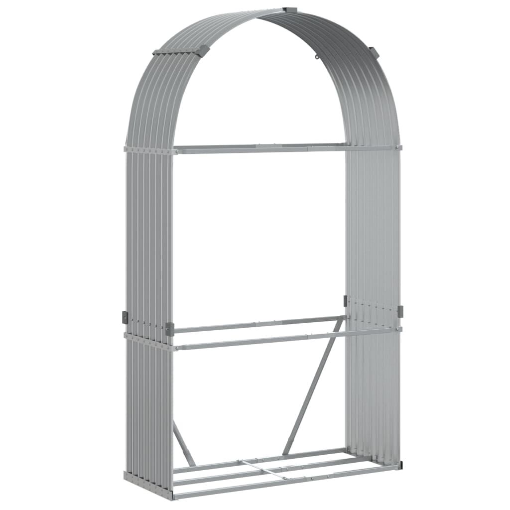 vidaXL Ξυλοθήκη Αν. Γκρι 120 x 45 x 210 εκ. από Γαλβανισμένο Ατσάλι
