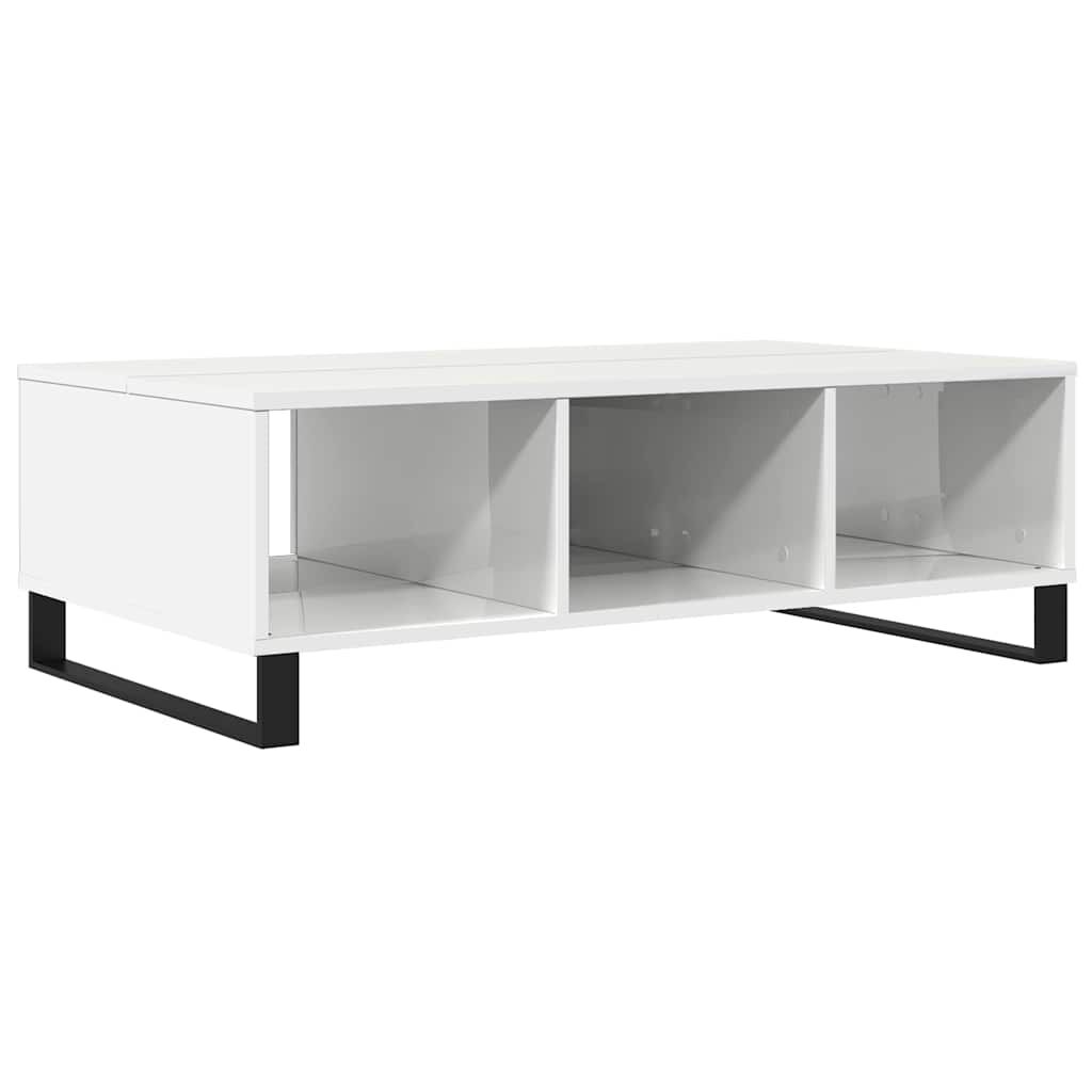 vidaXL Τραπεζάκι Σαλονιού Γυαλ. Λευκό 104x60x35 εκ. από Επεξεργ. Ξύλο