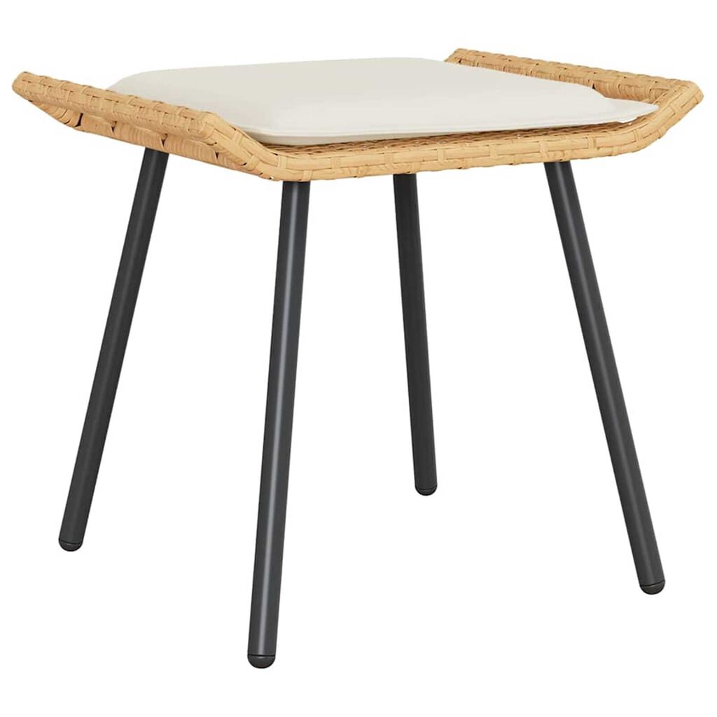 vidaXL Σκαμπό Κήπου με μαξιλάρι 2 pcs Καφέ 50 x 40 x 45εκ Πολυεστέρας