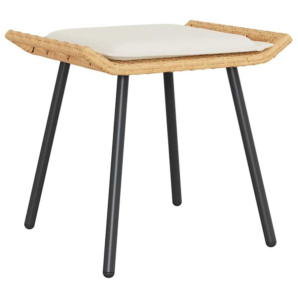 vidaXL Σκαμπό Κήπου με μαξιλάρι 2 pcs Καφέ 50 x 40 x 45εκ Πολυεστέρας