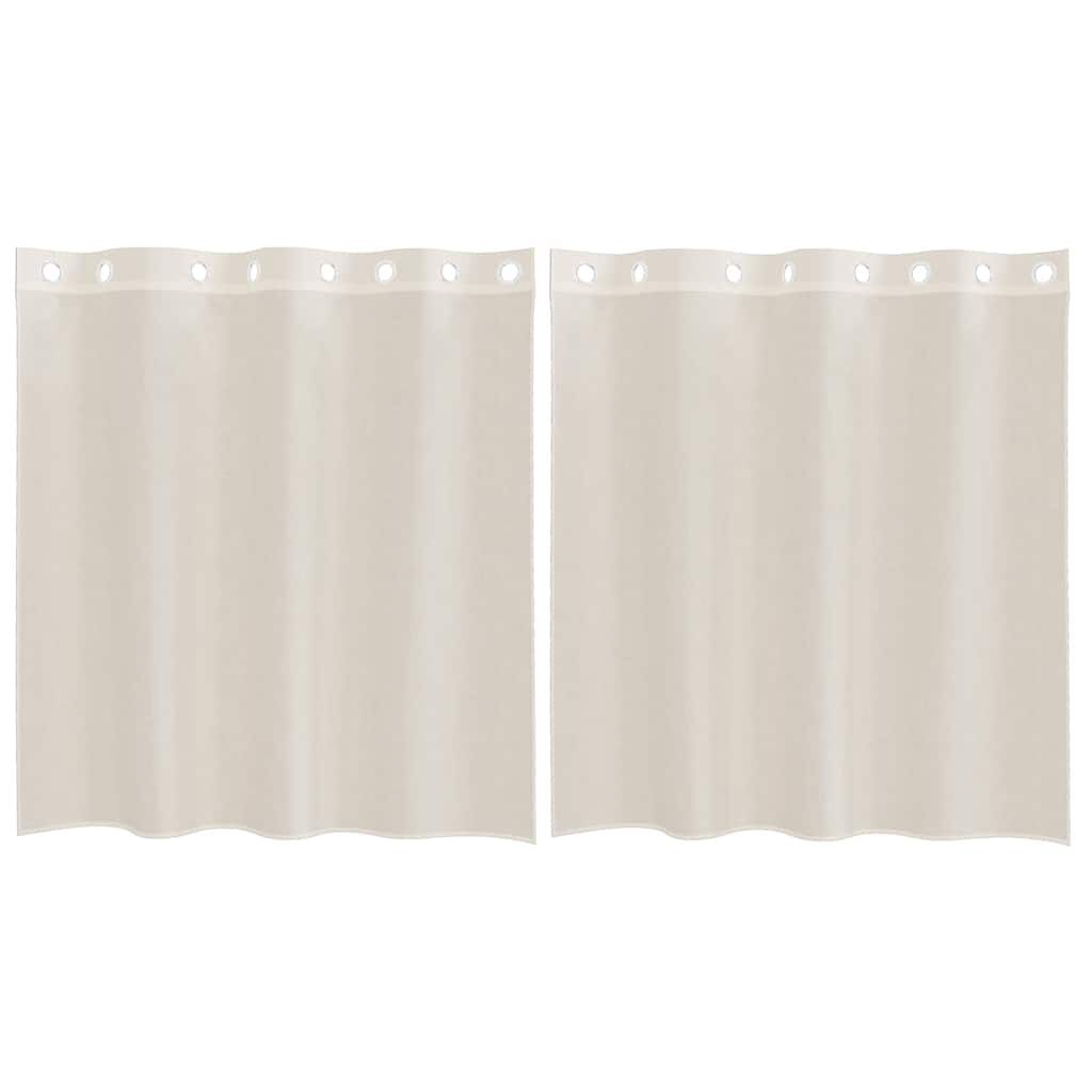 vidaXL Κουρτίνες Voile με ροδέλες 2 τεμάχια Κρεμ 140x140 εκ.