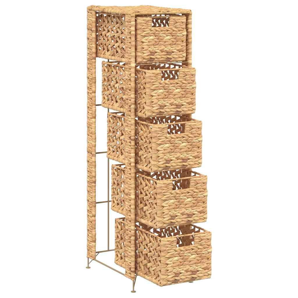 vidaXL Συρταριέρα με 5 Καλάθια 25,5x37x100 εκ. από Υάκινθο του Νερού