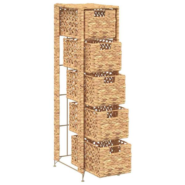 vidaXL Συρταριέρα με 5 Καλάθια 25,5x37x100 εκ. από Υάκινθο του Νερού