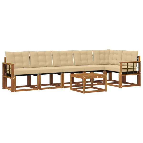 vidaXL &Sigma;&epsilon;&iota;&rho;ά &Kappa;&alpha;&nu;&alpha;&pi;έ &Epsilon;&xi;&omega;&tau;&epsilon;&rho;&iota;&kappa;&omicron;ύ &mu;&epsilon; &mu;&alpha;&xi;&iota;&lambda;ά&rho;&iota; 7 pcs &Phi;&upsilon;&sigma;&iota;&kappa;ό &kappa;&alpha;&iota; &Mu;&pi;&epsilon;&zeta;