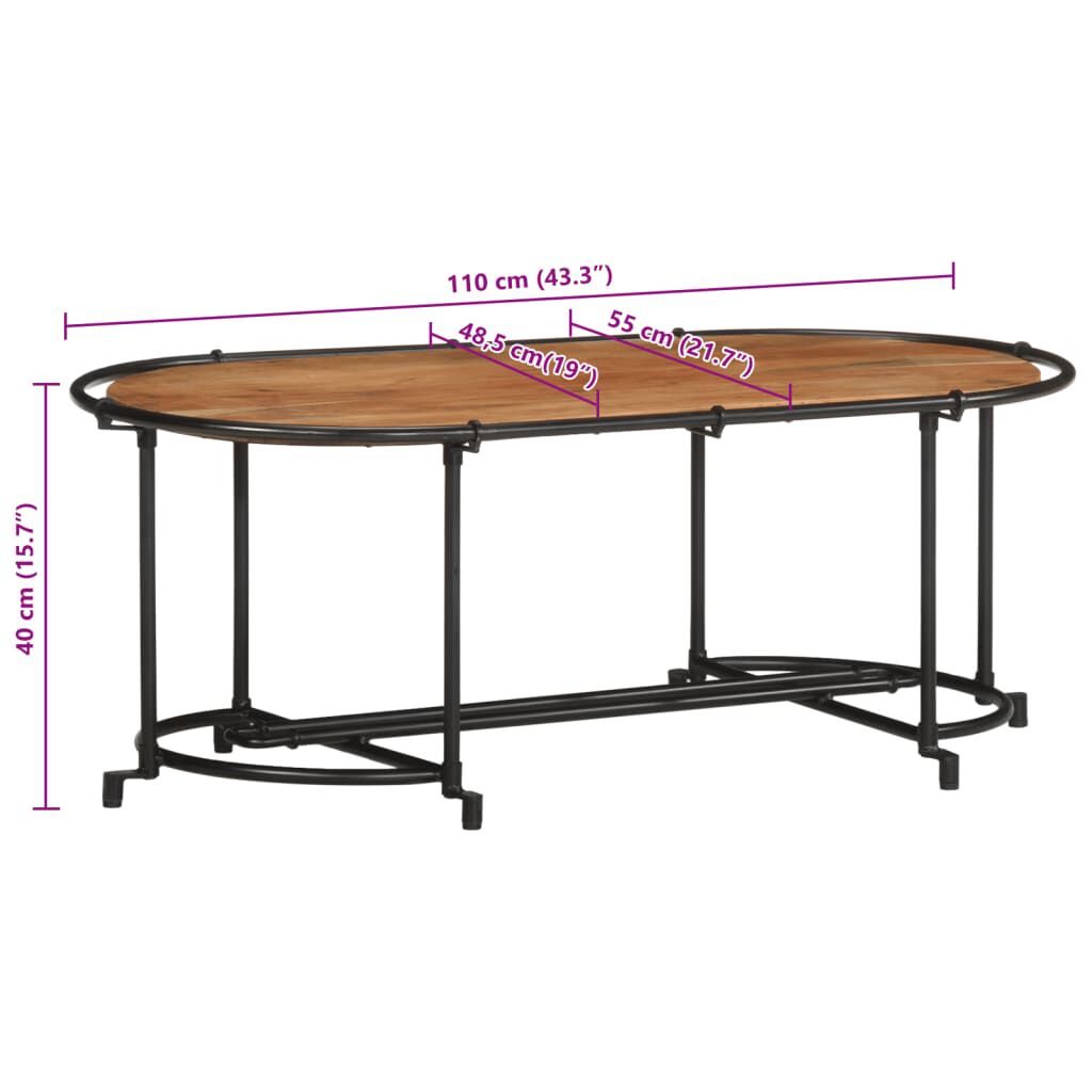 vidaXL Τραπεζάκι Σαλονιού 110 x 55 x 40 εκ. από Μασίφ Ξύλο Ακακίας