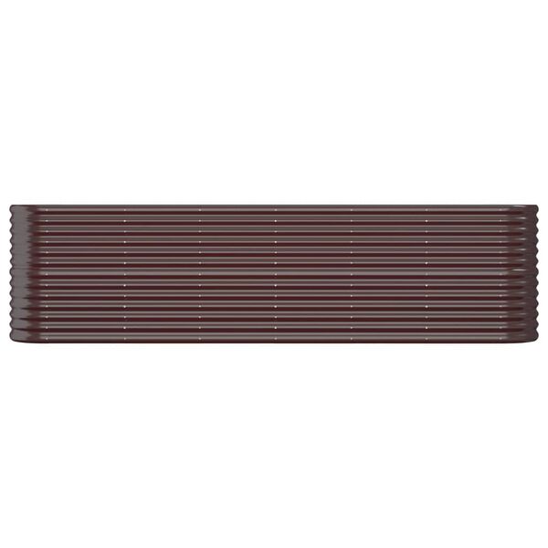 vidaXL Ζαρντινιέρα Καφέ 260x40x68 εκ. Γαλβανισμένος χάλυβας