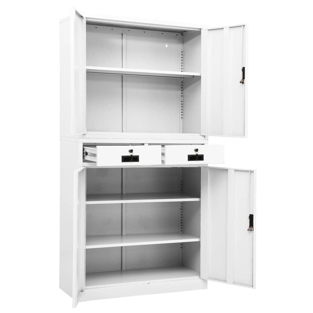 vidaXL Ντουλάπα Γραφείου Λευκή 90 x 40 x 180 εκ. Ατσάλινη