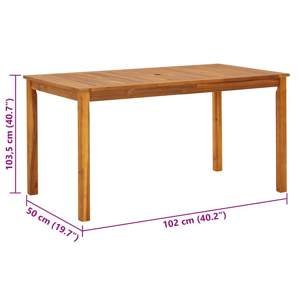 vidaXL Τραπέζι Κήπου 140 x 80 x 74 εκ. από Μασίφ Ξύλο Ακακίας