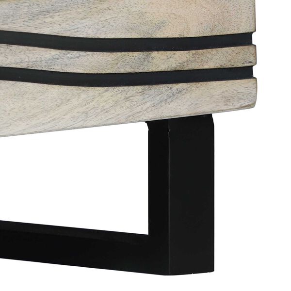 vidaXL Τραπεζάκι σαλονιού Άσπρο, Μαύρο 80 x 50 x 40 cm Σαγκουίνι ξύλο