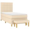 vidaXL Κρεβάτι Boxspring με Στρώμα Κρεμ 80 x 200 εκ. Υφασμάτινο