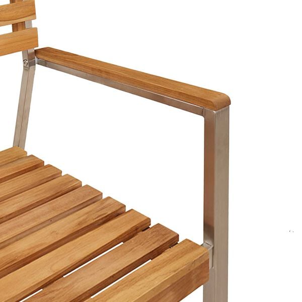 vidaXL Σέτ φαγητού για κήπο 3 pcs Καφέ Μασίφ ξύλο teak