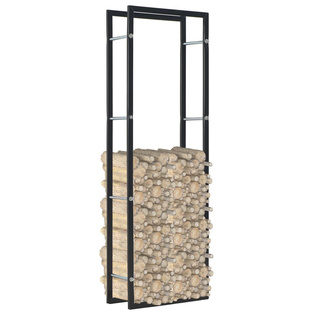 vidaXL Ράφι Καυσόξυλων Μαύρο 50 x 20 x 150 εκ. Ατσάλινο