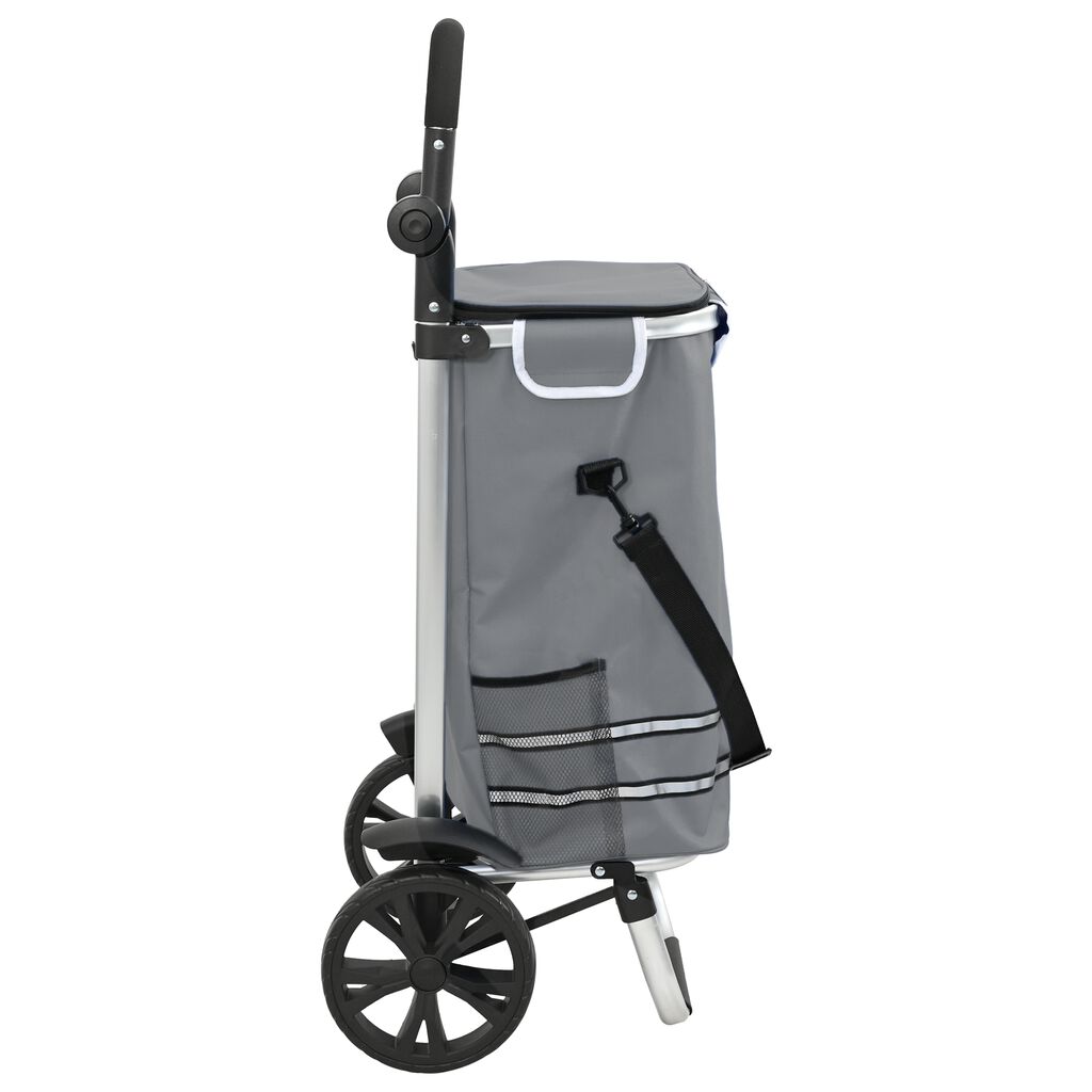 vidaXL Καρότσι Αγορών Γκρι 36.5 x 46.5 x 100.5 εκ Ύφασμα Oxford