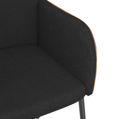 vidaXL Καρέκλες Τραπεζαρίας 2 τεμ. Μαύρες από Ύφασμα & Συνθετικό Δέρμα