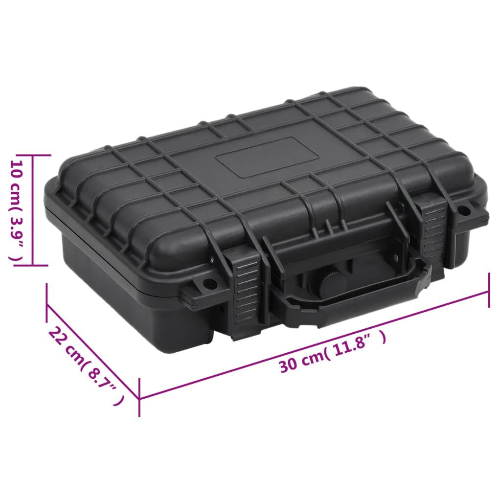 vidaXL Θήκη Πτήσης Φορητή Μαύρη 30x22x10 εκ. από Πολυπροπυλένιο