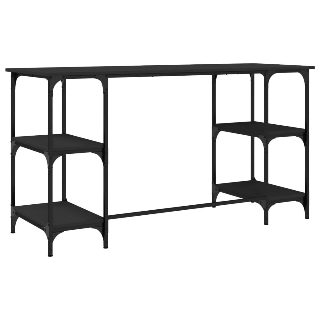 vidaXL Γραφείο Μαύρο 140 x 50 x 75 εκ. Μέταλλο & Επεξεργασμένο Ξύλο