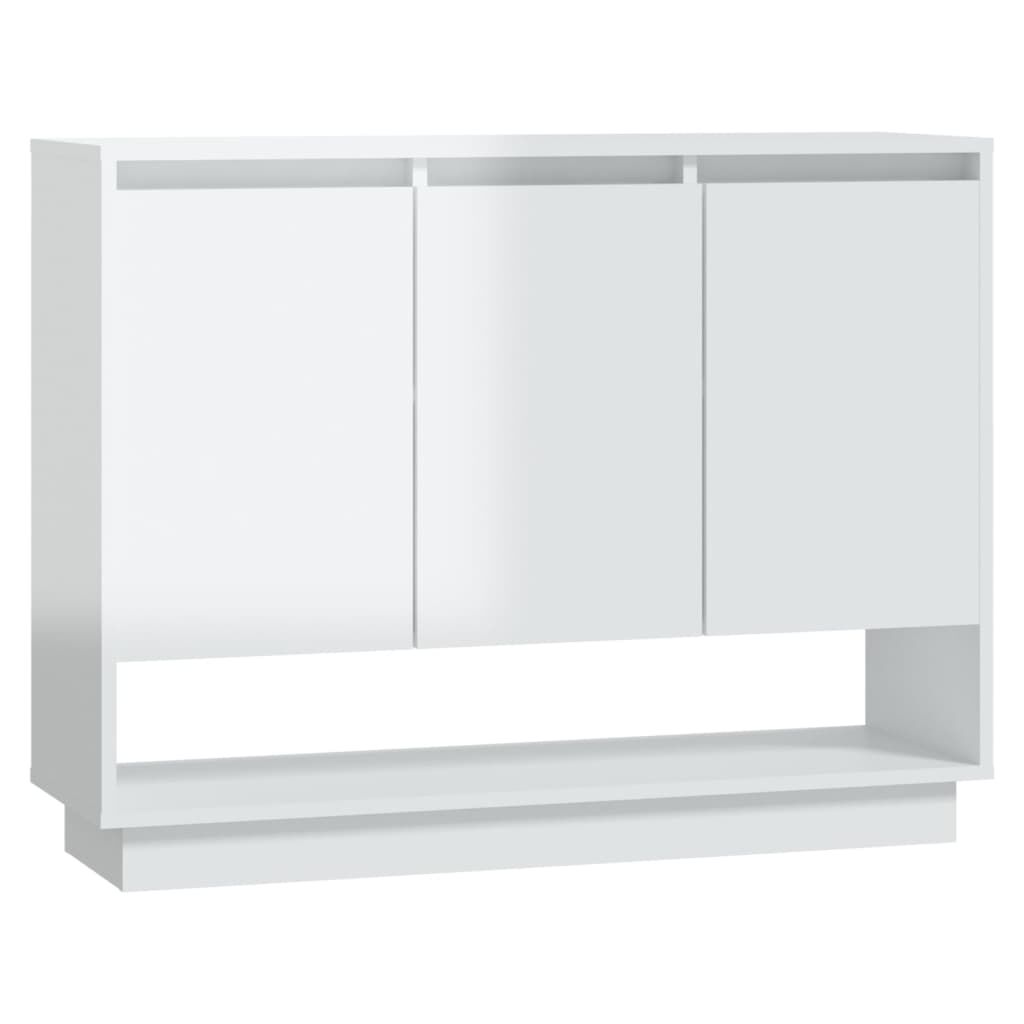 vidaXL Μπουφές Γυαλιστερός Λευκός 97 x 31 x 75 εκ. από Μοριοσανίδα