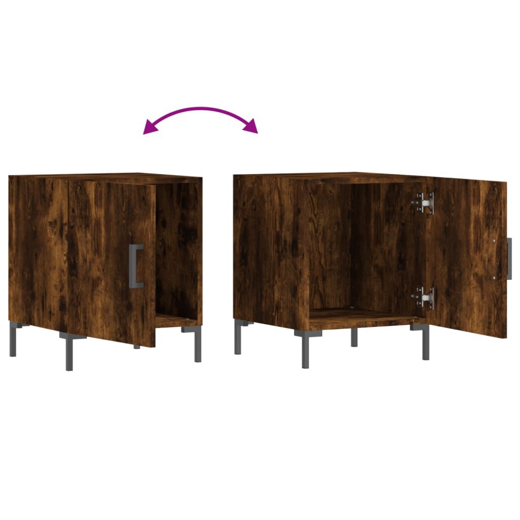 vidaXL Κομοδίνο Καπνιστή Δρυς 40 x 40 x 50 εκ. από Επεξεργασμένο Ξύλο