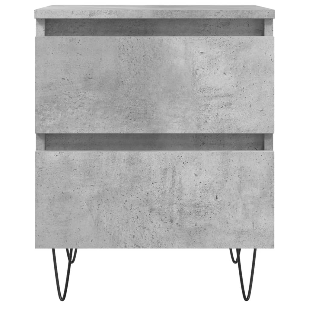 vidaXL Κομοδίνα 2 τεμ. Γκρι Σκυροδ. 40x35x50 εκ. Επεξεργασμένο Ξύλο