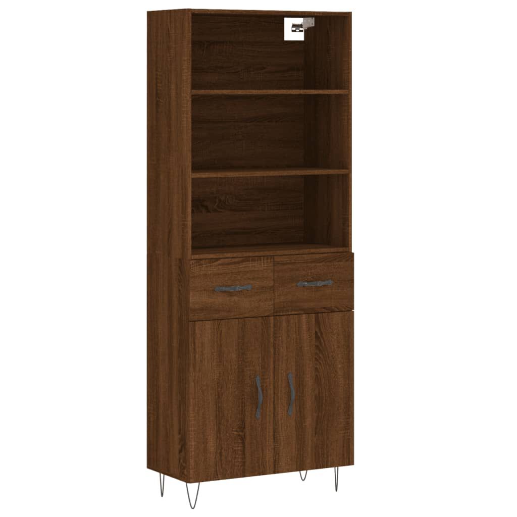 vidaXL Ντουλάπι Καφέ Δρυς 69,5 x 34 x 180 εκ. από Επεξεργασμένο Ξύλο