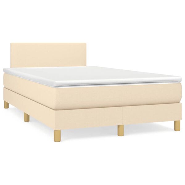 vidaXL &Kappa;&rho;&epsilon;&beta;ά&tau;&iota; Boxspring &mu;&epsilon; &Sigma;&tau;&rho;ώ&mu;&alpha; &Kappa;&rho;&epsilon;&mu; 120x190 &epsilon;&kappa;. &Upsilon;&phi;&alpha;&sigma;&mu;ά&tau;&iota;&nu;&omicron;