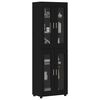 vidaXL Highboard &mu;&epsilon; &rho;ά&phi;&iota; &Mu;&alpha;ύ&rho;&omicron; 60 x 35 x 182 &epsilon;&kappa;. &Epsilon;&pi;&epsilon;&xi;&epsilon;&rho;&gamma;&alpha;&sigma;&mu;έ&nu;&omicron; &xi;ύ&lambda;&omicron;