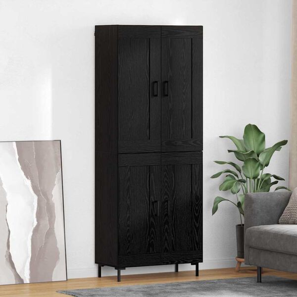 vidaXL Highboard 2 pcs &Mu;&alpha;ύ&rho;&eta; &Omicron;&xi;&upsilon;ά &Epsilon;&pi;&epsilon;&xi;&epsilon;&rho;&gamma;&alpha;&sigma;&mu;έ&nu;&omicron; &xi;ύ&lambda;&omicron;