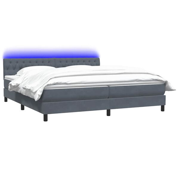 vidaXL &Kappa;&rho;&epsilon;&beta;ά&tau;&iota; Boxspring &mu;&epsilon; &Sigma;&tau;&rho;ώ&mu;&alpha; & LED &Sigma;&kappa;&omicron;ύ&rho;&omicron; &gamma;&kappa;&rho;&iota; 180x220 &epsilon;&kappa;. &Beta;&epsilon;&lambda;&omicron;ύ&delta;&iota;&nu;&omicron;