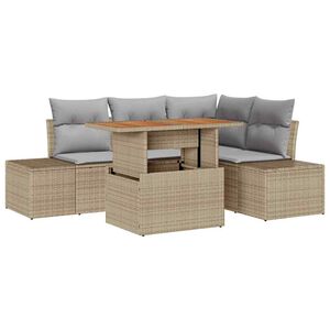 vidaXL &Sigma;&epsilon;&tau; &Kappa;&alpha;&nu;&alpha;&pi;έ &Kappa;ή&pi;&omicron;&upsilon; &mu;&epsilon; &alpha;&pi;&omicron;&theta;ή&kappa;&epsilon;&upsilon;&sigma;&eta; 5 pcs &Mu;&pi;&epsilon;&zeta; &Pi;&omicron;&lambda;&upsilon; &rho;ά&tau;&alpha;&nu;