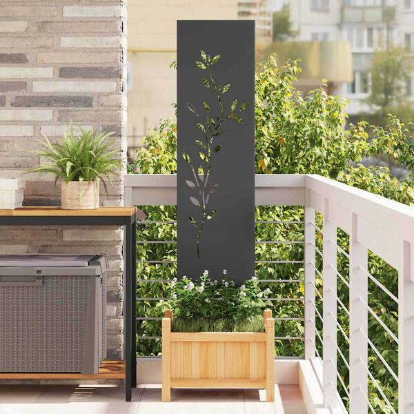 vidaXL Διακοσμητική Πλάκα Κήπου Άλλο Μαύρο 32 x 140 εκ