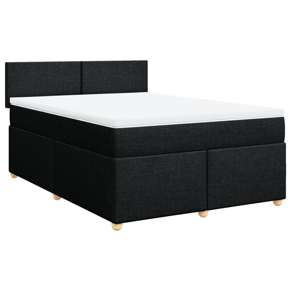 vidaXL &Kappa;&rho;&epsilon;&beta;ά&tau;&iota; Boxspring &mu;&epsilon; &Sigma;&tau;&rho;ώ&mu;&alpha; &Mu;&alpha;ύ&rho;&omicron; 140x190 &epsilon;&kappa;. &Upsilon;&phi;&alpha;&sigma;&mu;ά&tau;&iota;&nu;&omicron;