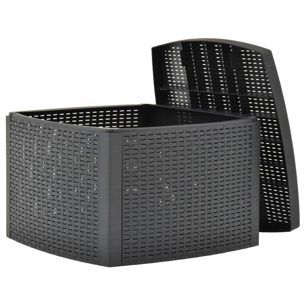 vidaXL Βοηθητικό Τραπέζι Ανθρακί 54 x 54 x 36,5 εκ. Πλαστικό