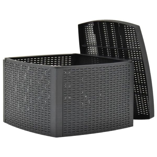 vidaXL Βοηθητικό Τραπέζι Ανθρακί 54 x 54 x 36,5 εκ. Πλαστικό