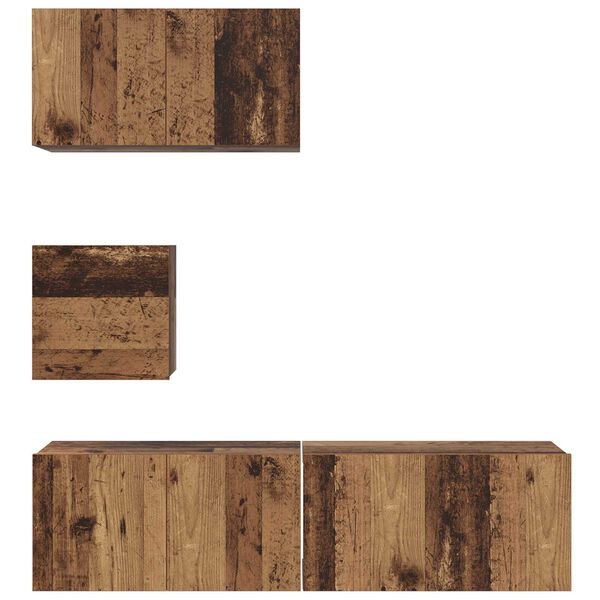 vidaXL Σετ TV Άλλο με αποθήκευση με πόρτα 4 pcs Παλιό ξύλο 60 x 30 x 30 cm