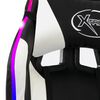 vidaXL Καρέκλα Racing με Φωτισμό RGB LED Ασπρόμαυρη Συνθετικό Δέρμα