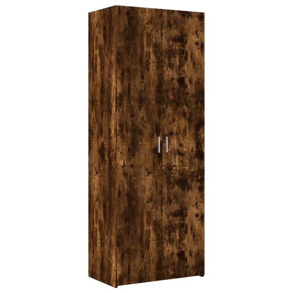 vidaXL Ραφιέρα με Ντουλάπια Καπνιστή Δρυς 70x42,5x225 εκ. Επεξ. Ξύλο