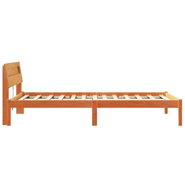 vidaXL Σκελετός Κρεβατιού Καφέ κεριού 90 x 200 cm Μασίφ ξύλο πεύκου