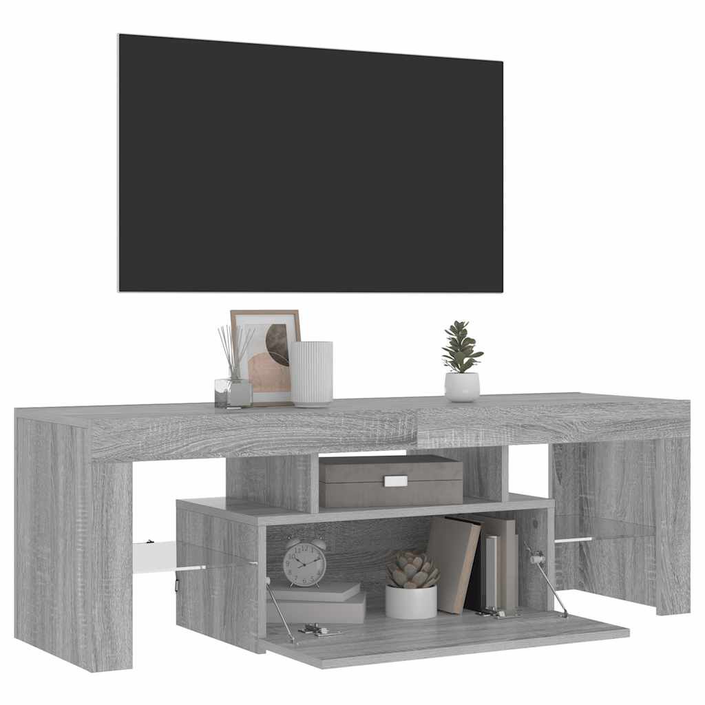 vidaXL Έπιπλο Τηλεόρασης με LED Γκρι Sonoma 120x35x40 εκ.