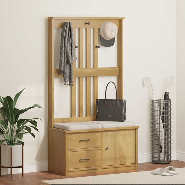 vidaXL Δέντρο χωλ "SANDNES" 87x40x159,5 εκ. Πεύκο μασίφ ξύλο