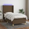 vidaXL &Kappa;&rho;&epsilon;&beta;ά&tau;&iota; Boxspring &mu;&epsilon; &Sigma;&tau;&rho;ώ&mu;&alpha; & LED &Sigma;&kappa;.&Kappa;&alpha;&phi;έ 80x200 &epsilon;&kappa;. &Upsilon;&phi;&alpha;&sigma;&mu;ά&tau;&iota;&nu;&omicron;