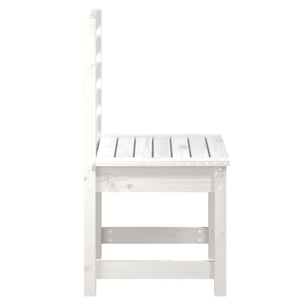 vidaXL Καρέκλες Κήπου 2 τεμ. Λευκές 50x48x91,5 εκ. Μασίφ Ξύλο Πεύκου