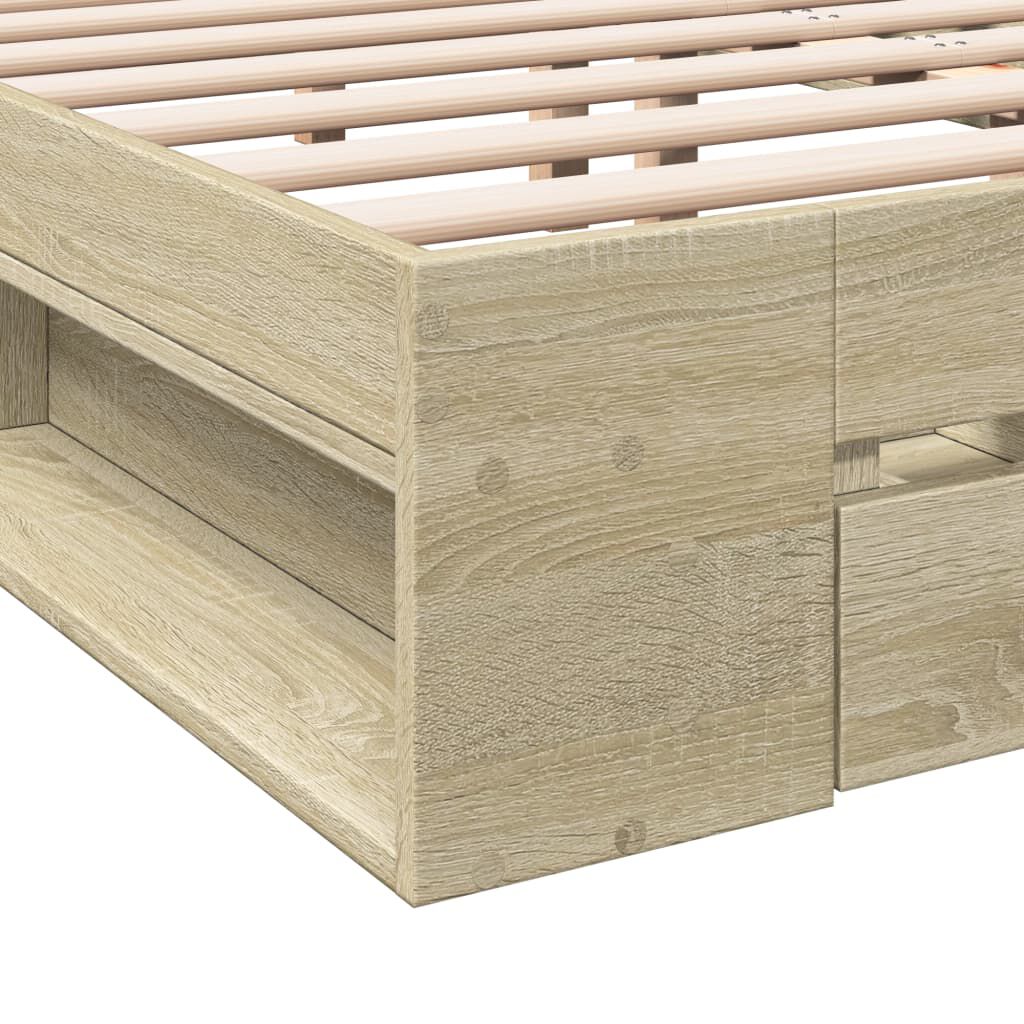 vidaXL Πλαίσιο Κρεβατιού με συρτάρια Sonoma Δρυς 200x200εκ. Επεξ. Ξύλο