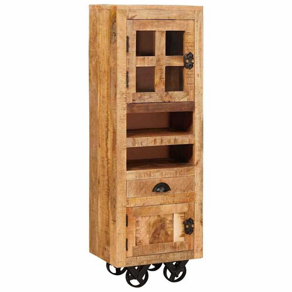 vidaXL Highboard με συρτάρι Καφέ 40 x 30 x 120.5 εκ. Μασίφ ξύλο μάνγκο