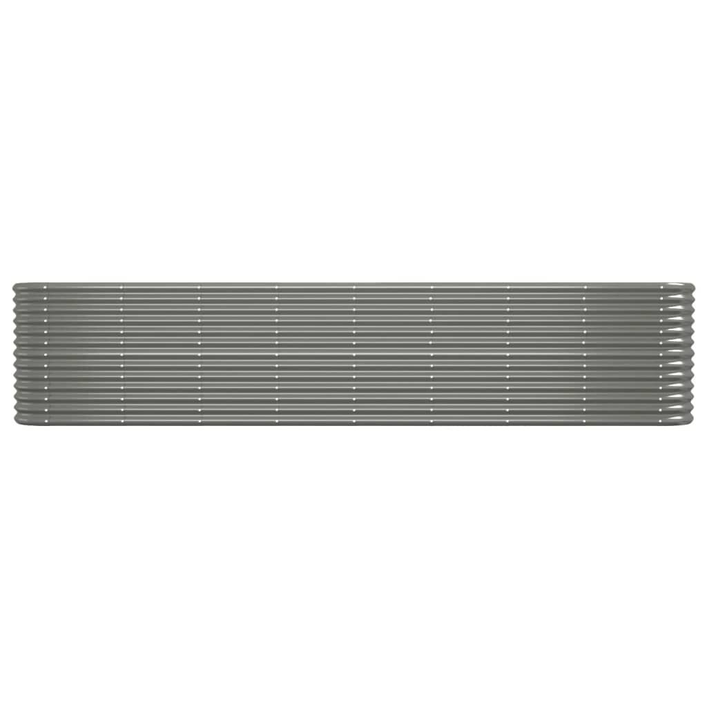 vidaXL Ζαρντινιέρα Γκρι 332x40x68 εκ. Ατσάλι με Ηλεκτρ. Βαφή Πούδρας