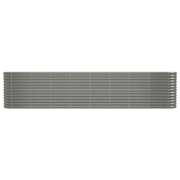 vidaXL Ζαρντινιέρα Γκρι 332x40x68 εκ. Ατσάλι με Ηλεκτρ. Βαφή Πούδρας